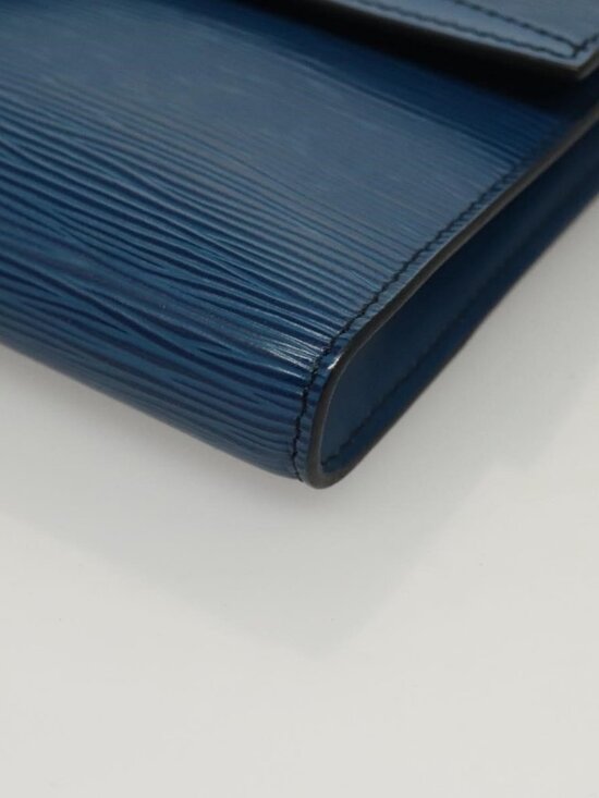 Authentic LOUIS VUITTON Epi Pochette Arche Shoulder Bag Blue M52575 LV - Picture 7 of 16